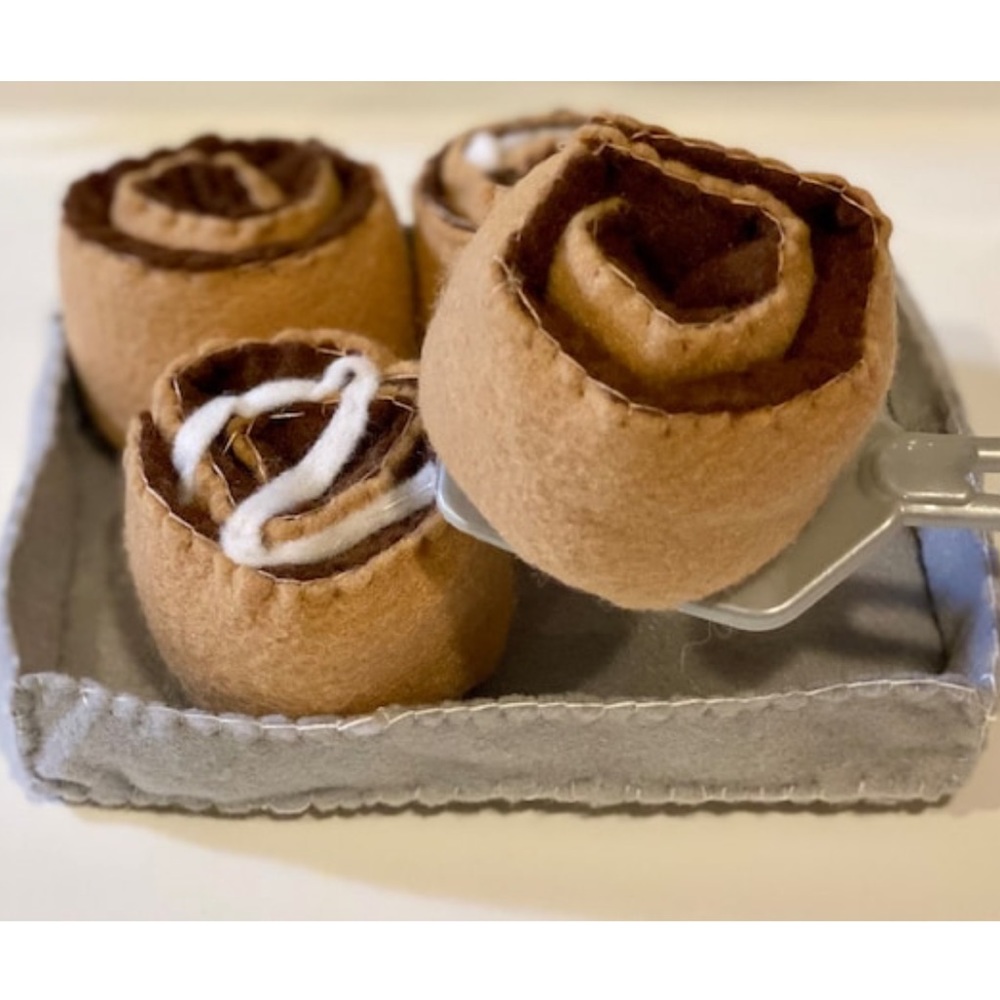 Handmade felt cinnamon rolls
